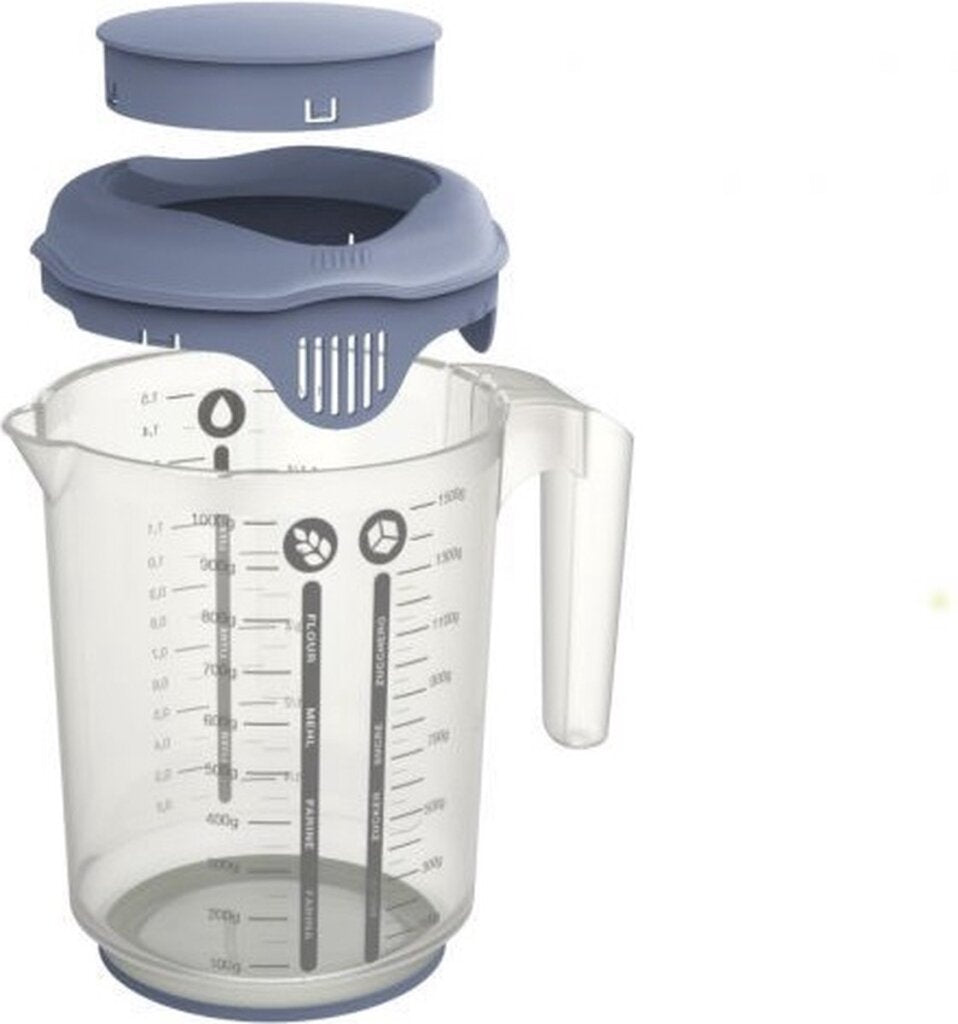 Rotho Rotho Fresh Mixbeker met Spatdeksel 1,5L Horizon Blauw