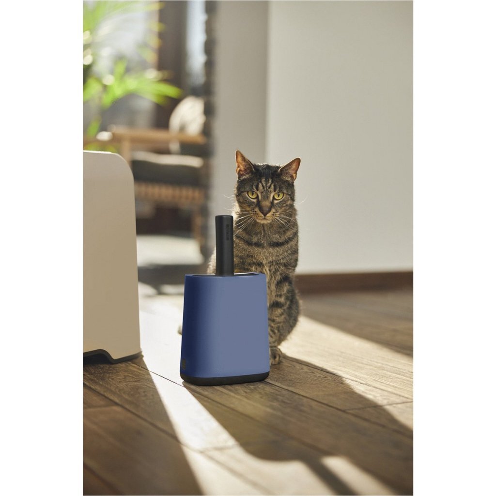 Rotho biala kattenbakschep + zakjes en houders horizon blauw