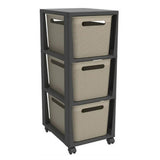 Rotho pina ladekastje met 3 laden 77x36.6x29.6 cm cappuccino antraciet