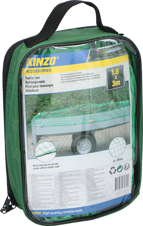 Kinzo aanhanger afdeknet - 160 x 300 cm - ø maas 45 mm - elastisch koord