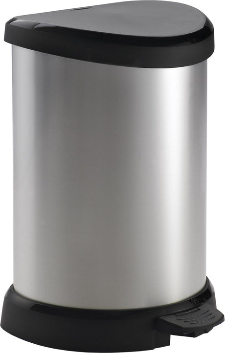 Curver decobin prullenbak - 15l - metallic - recycled kunststof