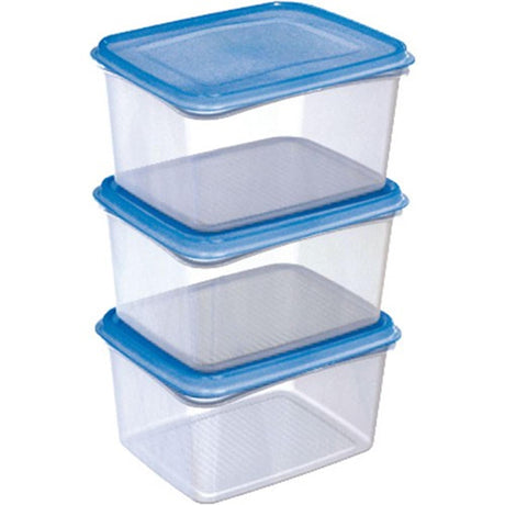 Sunware club cuisine diepvriesdozenset 1,5 liter transparant blauw set a3 stuks 17,5x14,9,5cm