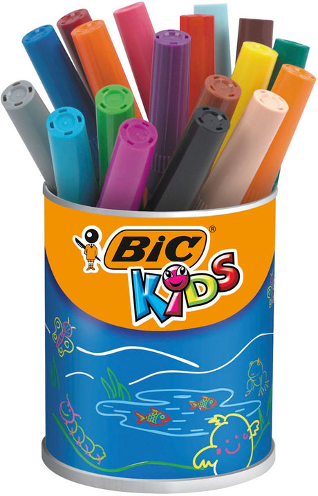 Bic kids viltstift visacolor xl ecolutions 18 stiften in een metalen pot