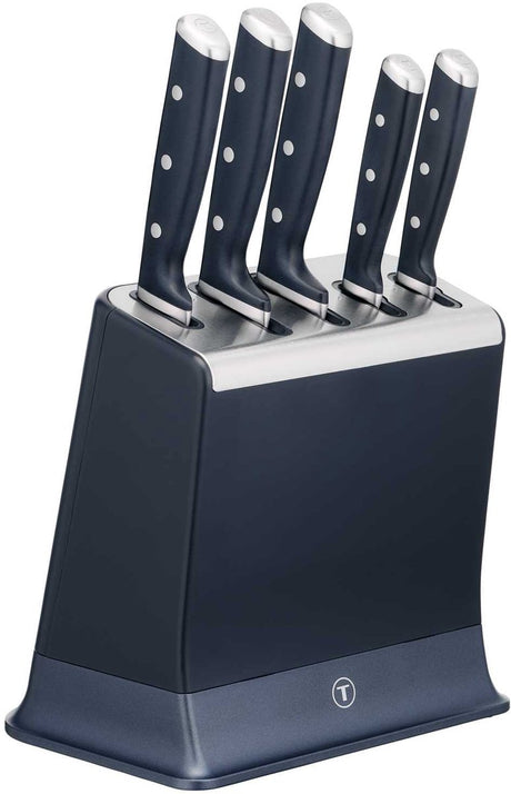 Tefal eversharp k297s644 - messenset - 5-delig - messenblok met geïntegreerde slijper - zelfslijpend - rvs