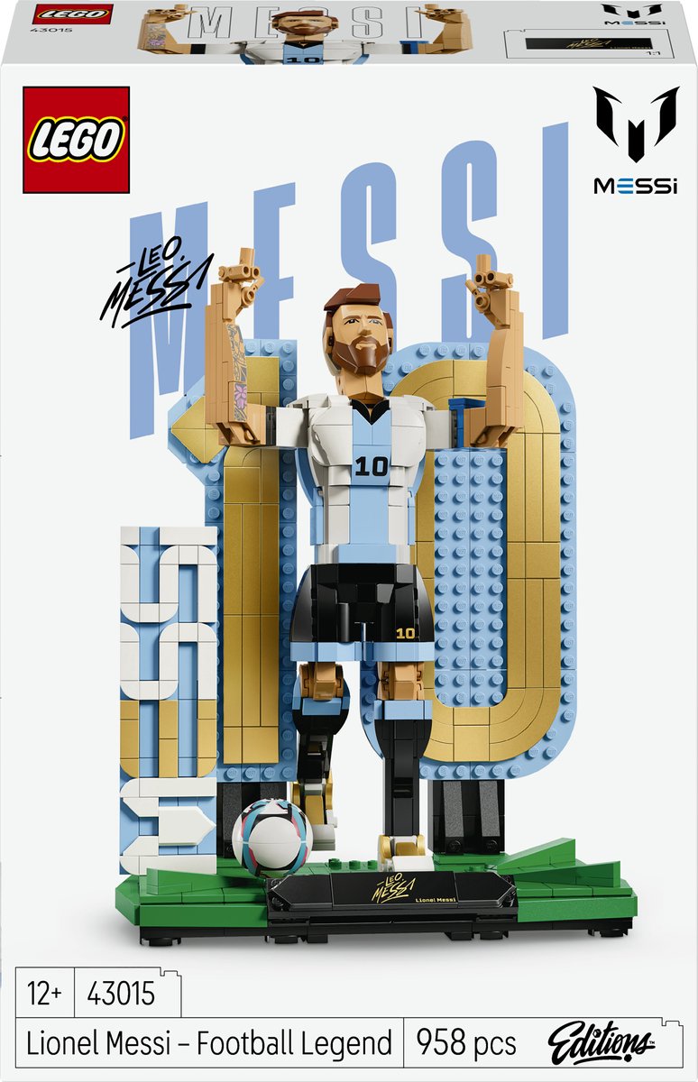 Lego editions lionel messi – voetballegende voetbal speelgoed voor kinderen - 43015