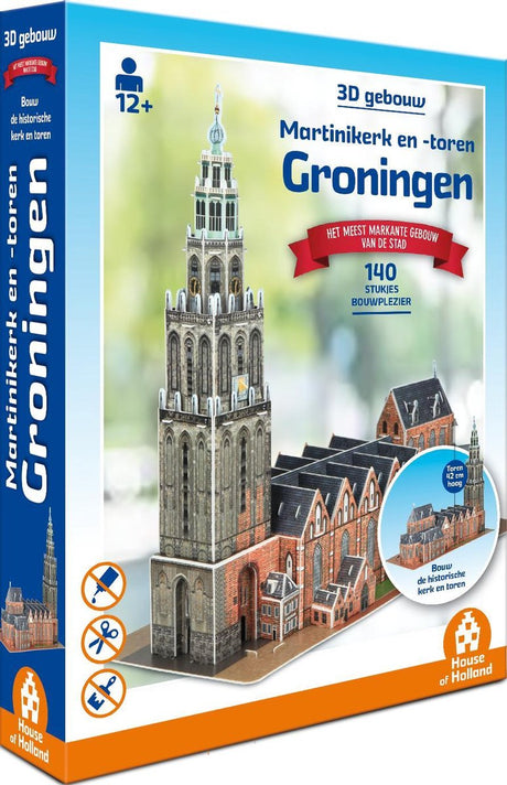 Tucker's fun factory martinikerk en - toren groningen - 3d gebouw (140 stukjes) -