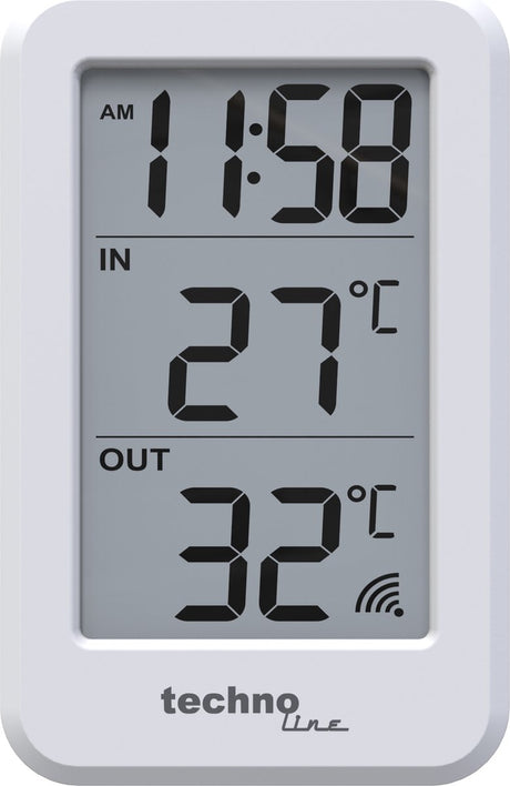 Technoline thermometer ws 9172 70x110x22mm wit met 1 buitensensor 100m