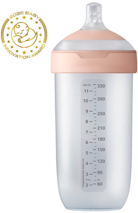 Difrax lovi babyfles dynamisch - mammafeel - 330 ml - roze - 1 stuk