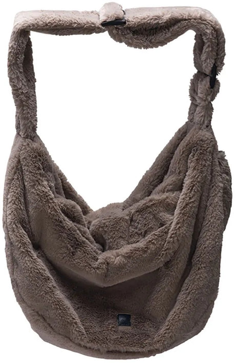 Designed by lotte laki draagtas hond - hondentas - voor kleine honden - verstelbare draagzak - taupe - 48x20x35 cm