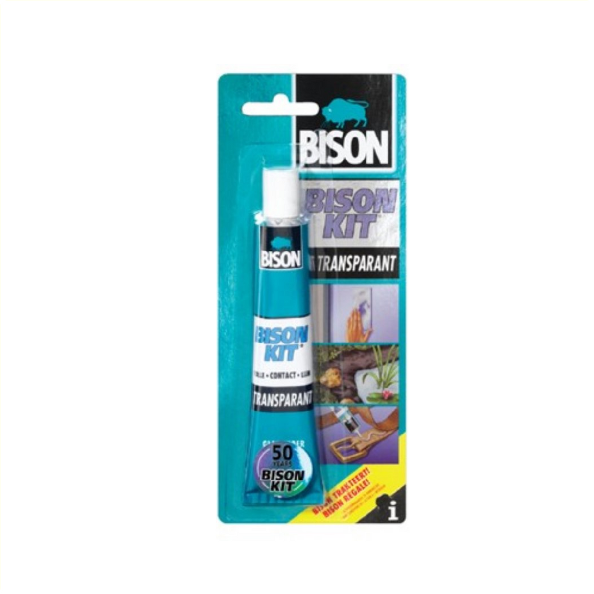 Bison kit® transparant tube 50 ml, glashelder, sterke, universele contactlijm, vochtbestendig, vorstbestendig, -40°c tot +70°c, eenvoudig in gebruik, voor ontelbare reparaties