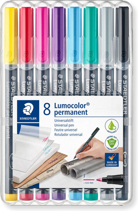 Staedtler lumocolor permanent pen f 318 - box met 8 kleuren