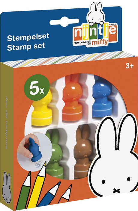Totum nijntje stempels, 5 stuks zelf inktend, stempelen, stempelset - creatief peuter kleuter speelgoed - vanaf 3 jaar - bambolino toys knutselen junior