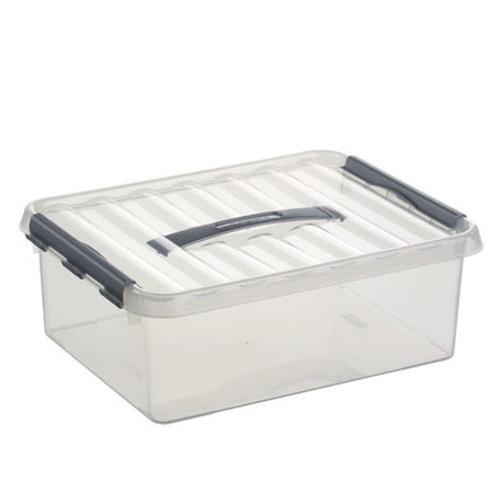 Sunware q-line opbergbox large transparant 12 liter 30x40x14cm a4 bodemmaat