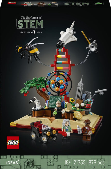 Lego ® ideas de evolutie van stem, wetenschappelijk cadeau voor volwassenen, verzamelmodel met 3 minifiguren waaronder marie skłodowska-curie 21355