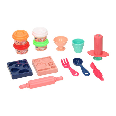 Lobbes speelgoed bv lobbes klei speelgoed set toetjes - 4 kleuren klei en accessoires.