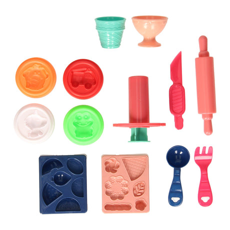 Lobbes speelgoed bv lobbes klei speelgoed set toetjes - 4 kleuren klei en accessoires.