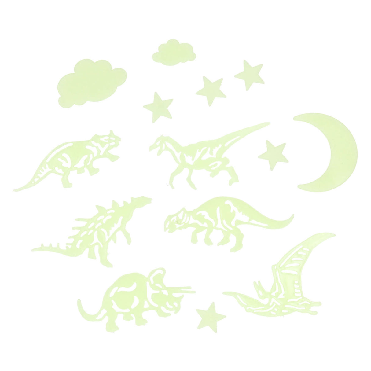 Glow in the dark dino's, 16dlg.