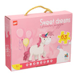 Lobbes speelgoed bv lobbes legpuzzel unicorn karton 63 stukjes fantasie puzzel kinderen.