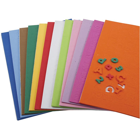 Creativ company http: www.cchobby.nl eva-foam-cijfers-letters-h-20-mm-dikte-3-mm-diverse-kleuren-24-div-vellen-1-doos