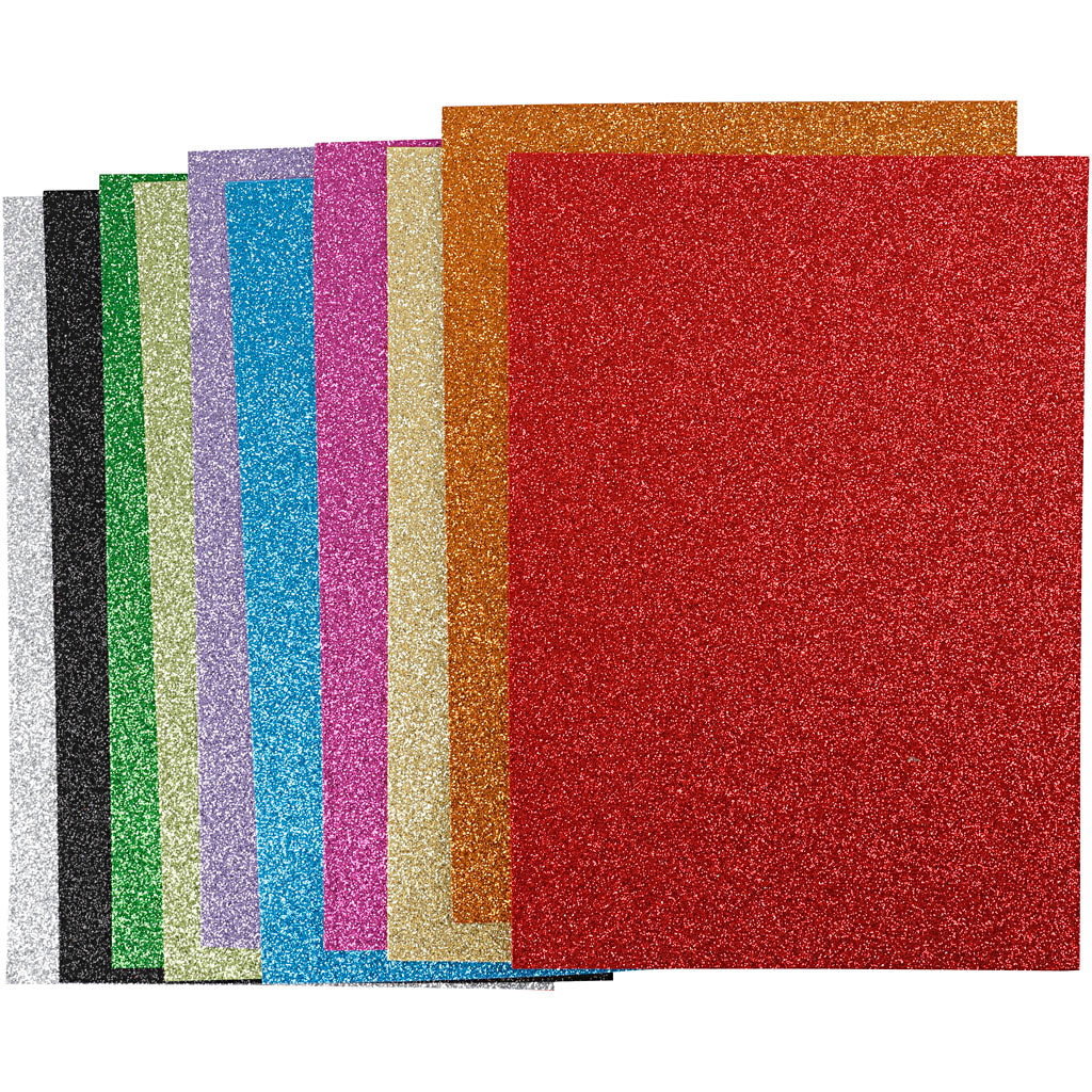 Creativ company https: www.cchobby.nl glitter-foam-vellen-a4-vel-210x297-mm-dikte-2-mm-glitter-diverse-kleuren-10-div-vellen-1-doos