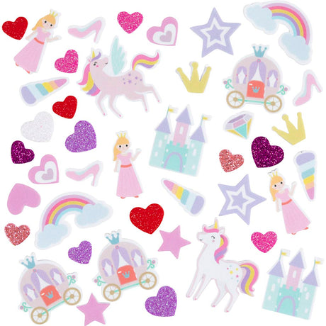 Creativ company https: www.cchobby.nl foam-stickers-hart-prinses-eenhoorn-zelfklevend-afm-13-50-mm-paars-roze-harmonie-150-stuk-1-doos