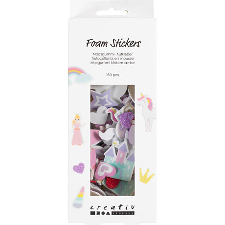 Creativ company https: www.cchobby.nl foam-stickers-hart-prinses-eenhoorn-zelfklevend-afm-13-50-mm-paars-roze-harmonie-150-stuk-1-doos