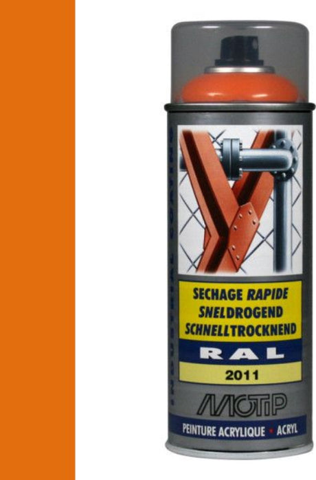 Motip industrial acryllak hoogglans ral 2011 diep oranje - 400 ml