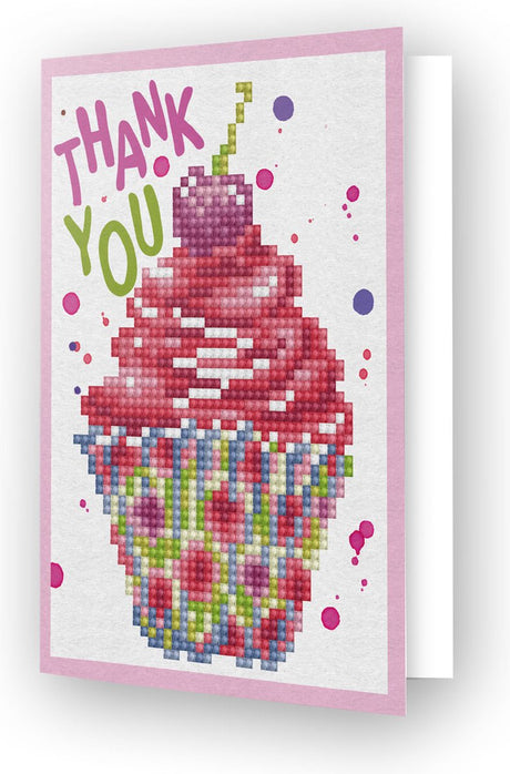 Diamond dotz® diamond dotz cup cake thank you wenskaart