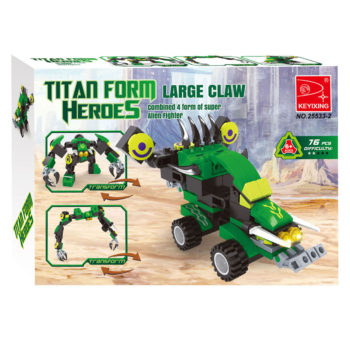 Lobbes speelgoed bv lobbes bouwset titan transformeer robot groen 76-delig speelgoed.