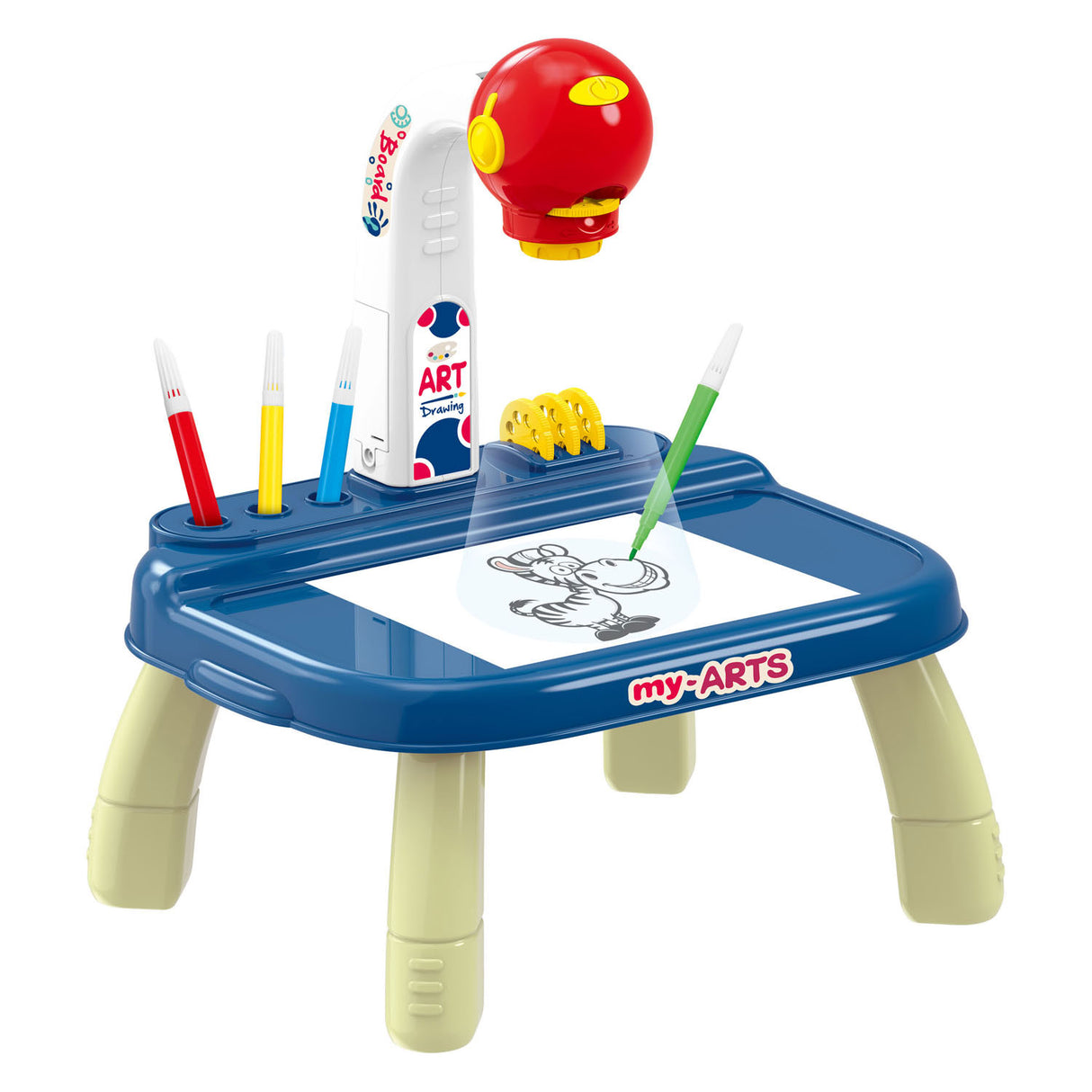 Teken projectietafel blauw