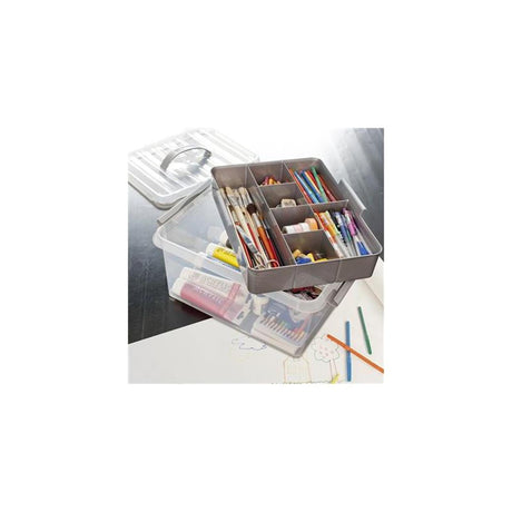 Sunware q-line opbergbox 15l met inzetbak - 40x30x18 cm - transparant