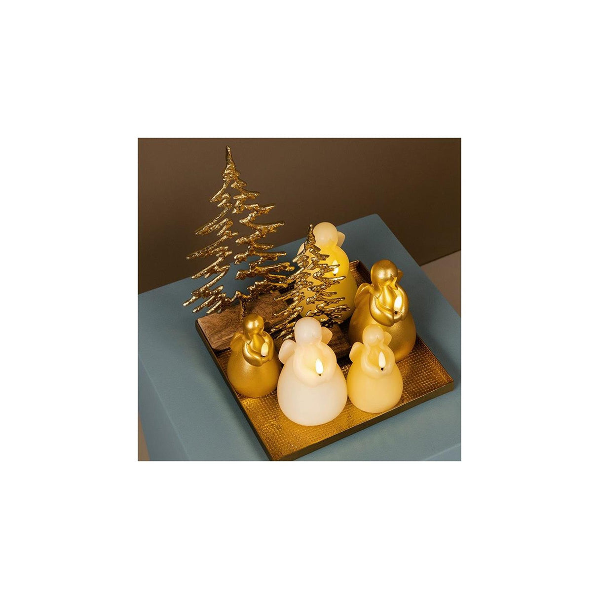 Countryfield led kaars engel s creme 7x7x11,5cm