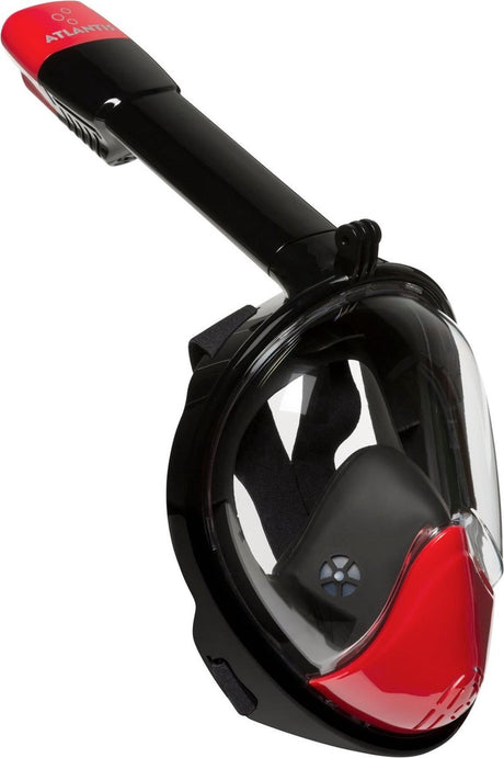 Atlantis snorkelmasker 2.0 - duikbril - snorkel - snorkelset - full face masker - volwassenen - zwart rood - l xl