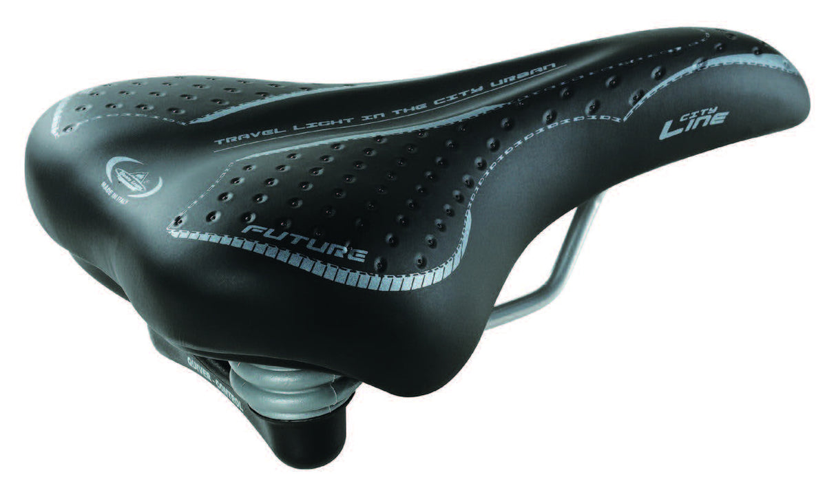 Selle Montegrappa zadel future heren met elastomeer zwart op kaart