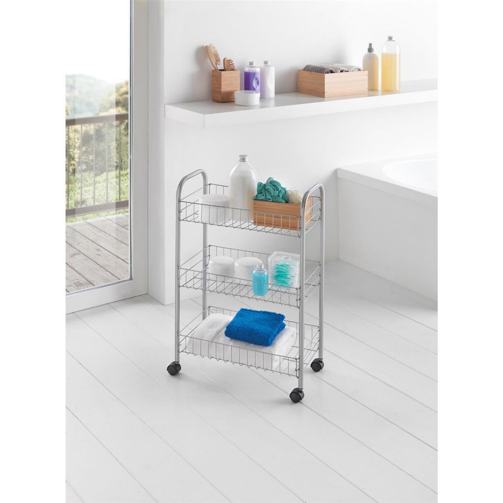 Tomado-Metaltex Tomado Metaltex Keuken Badkamer Opbergtrolley Lugano 41x23x63 cm Wieltjes