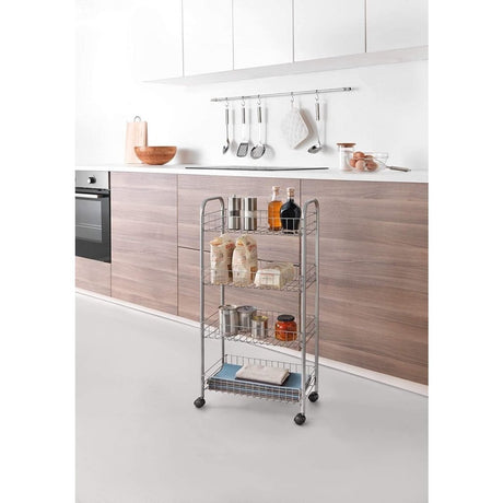 Metaltex Metaltex Keuken Badkamer Opbergtrolley Ascona 41x23x84 cm Wieltjes