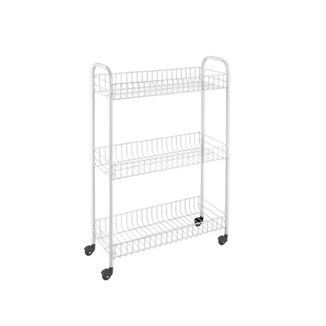 Metaltex slim rolwagen wit 3 etages 23x56x84cm