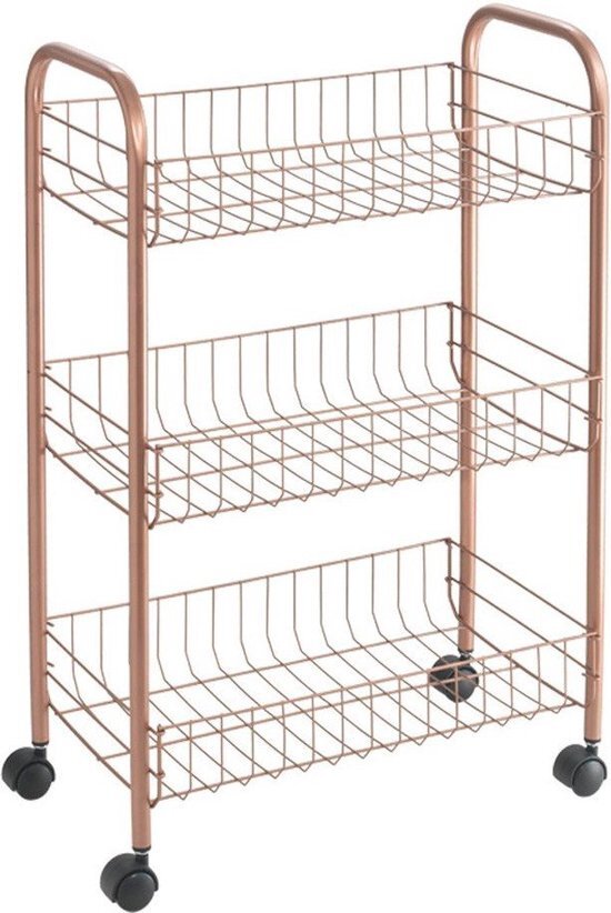 Metaltex badkamer keukentrolley lugano koper