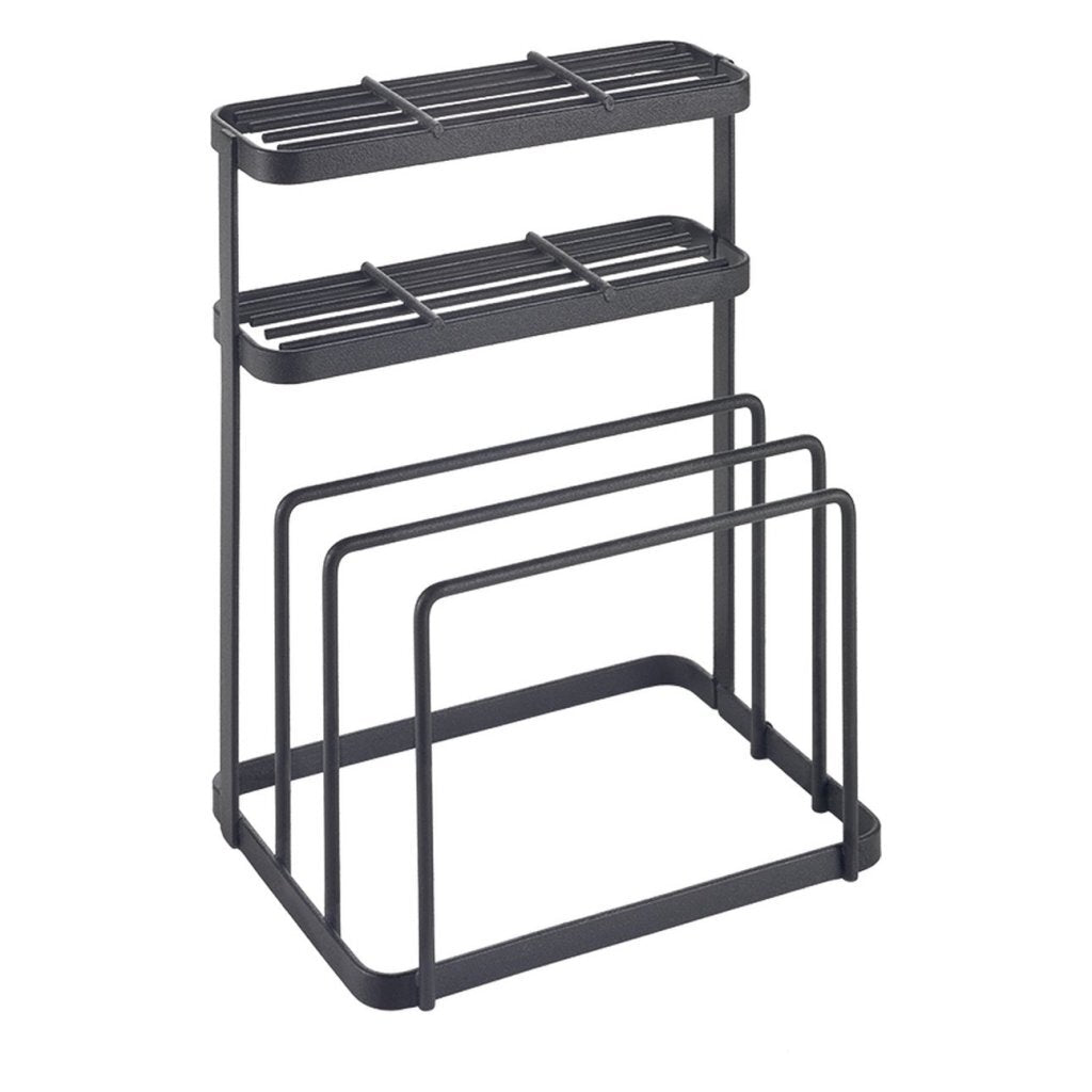 Metaltex tokyo line rek voor messen en snijplanken 16x12x22 cm zwart