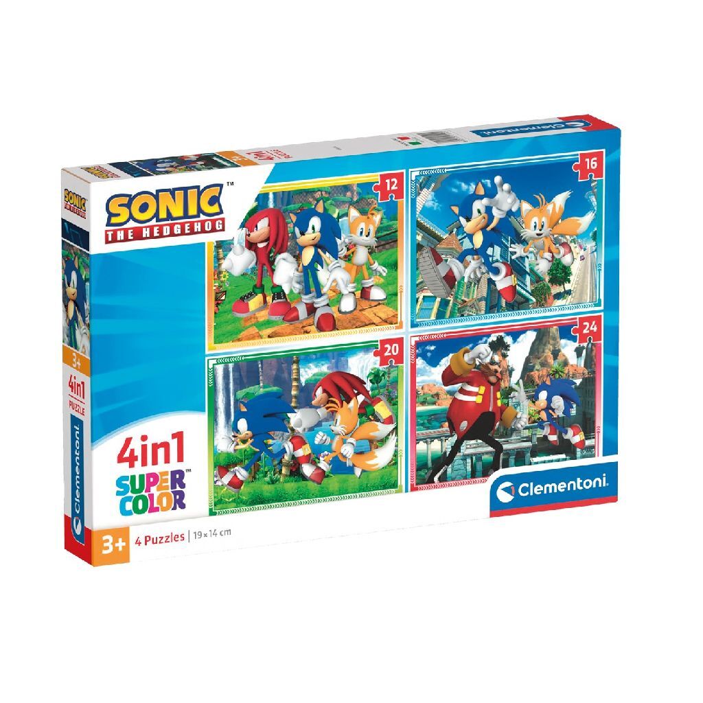 Clementoni Puzzels Sonic, 4in1