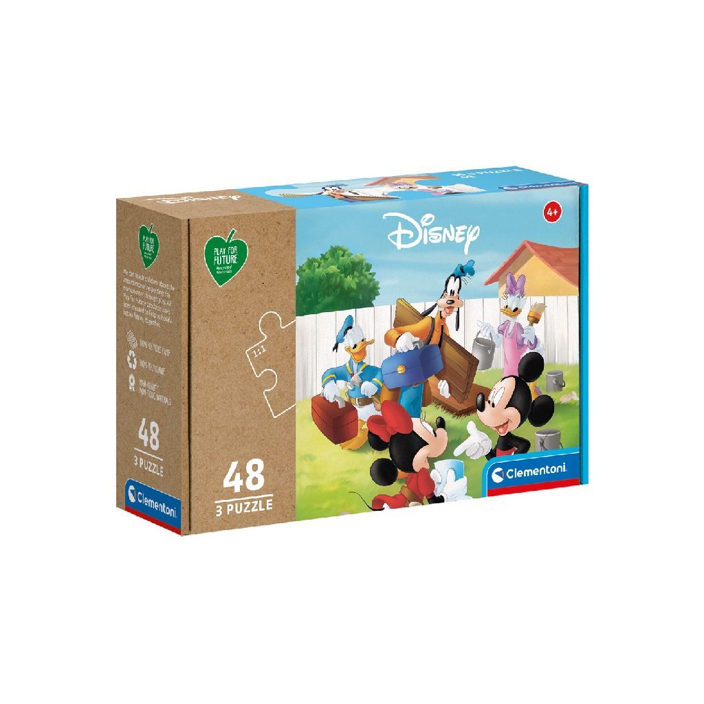 Clementoni Play for Future Puzzel Mickey Mouse, 3x48st.