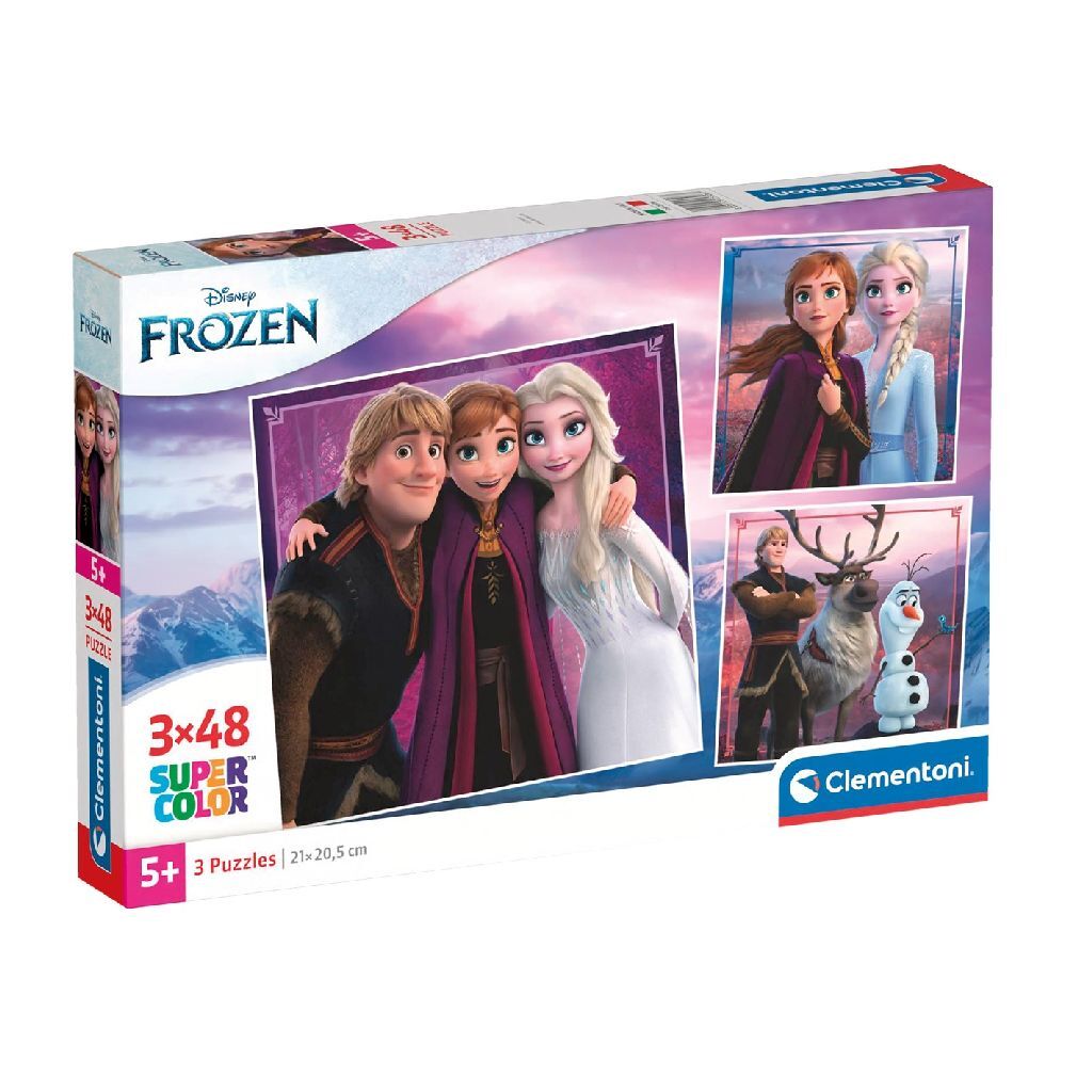 Clementoni Legpuzzel Super Color Vierkant Frozen, 3x48st.