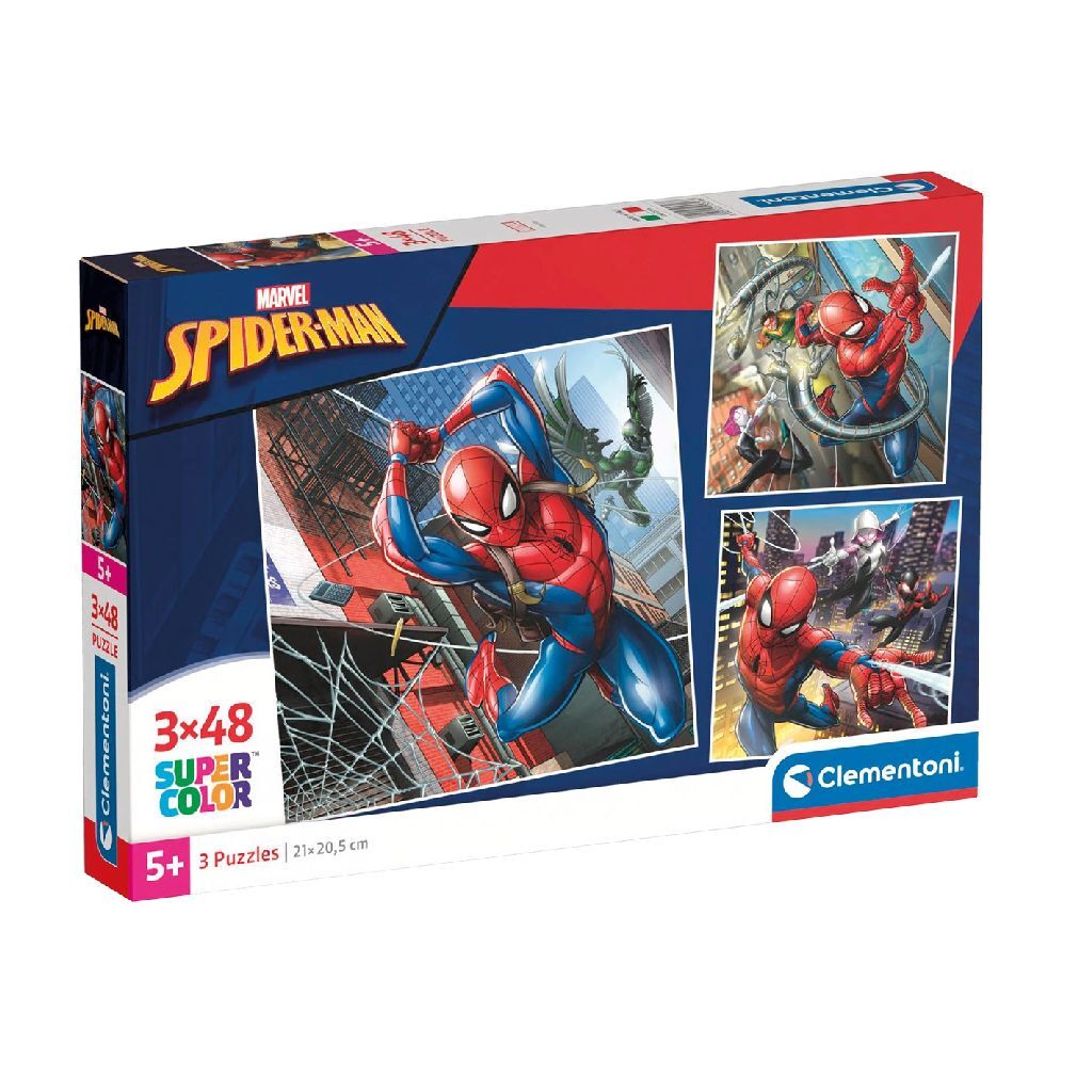 Clementoni super color 3in1 puzzel spiderman 3x48 stukjes