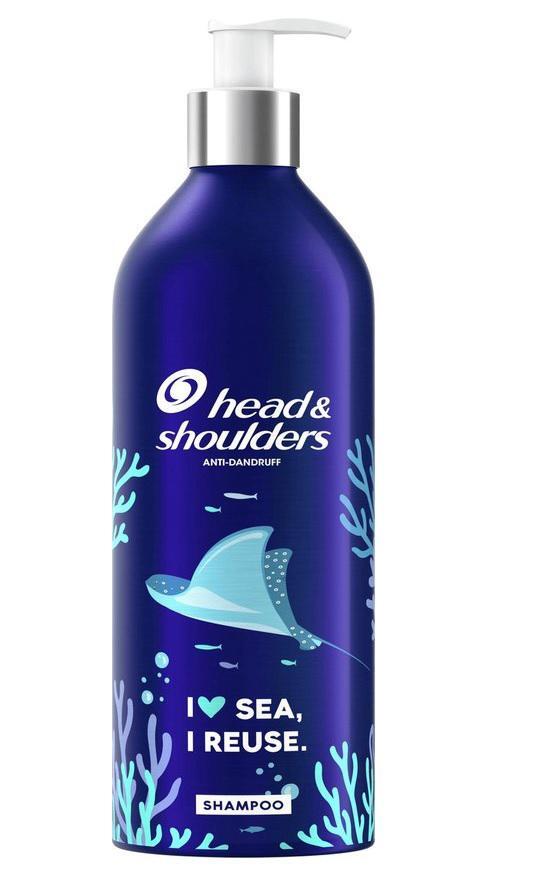 Hedi head shoulders anti-roos shampoo gevulde navulbare aluminium fles 430 ml