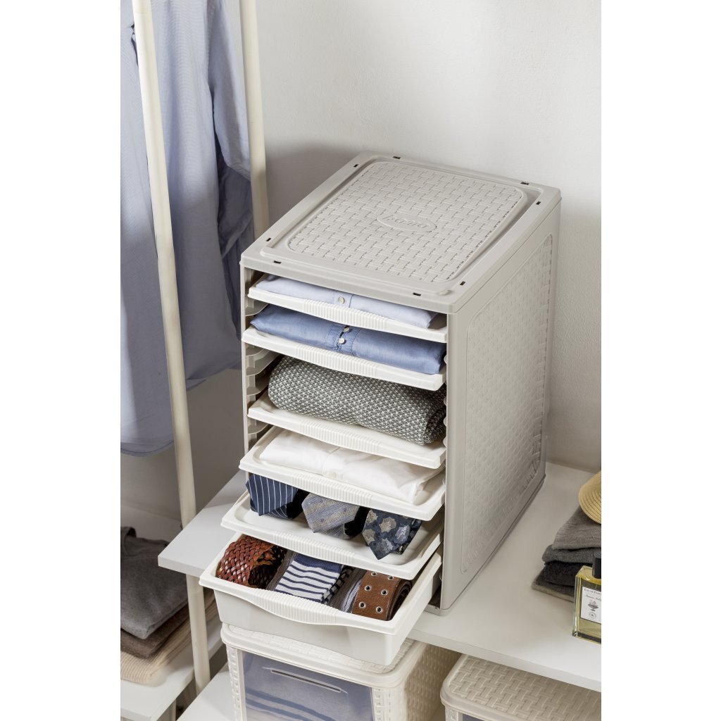 Bama ri,ordino opbergsysteem 34x41x53 cm taupe wit