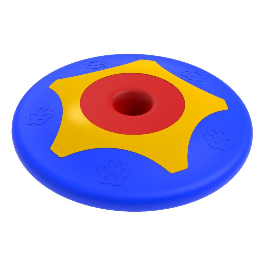 Bama pet trotto disk hondenspeelgoed 24.5x4.5 cm blauw geel rood