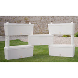 Bama brick koppelbare plantenbakken 75l 59x23x27 cm 5 stuks wit