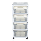 Bama insieme ladesysteem met wieltjes 4 laden 36x40x80 cm wit transparant