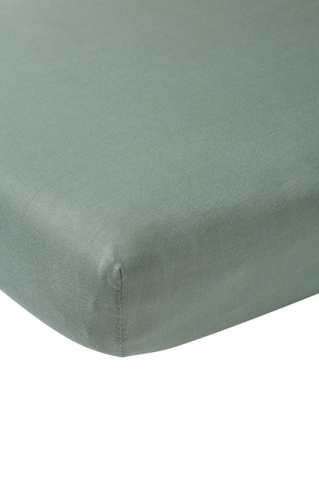 Meyco baby uni hoeslaken ledikant - stone green - 60x120cm