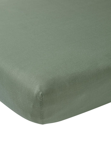 Meyco baby uni hoeslaken wieg - forest green - 40x80 90cm